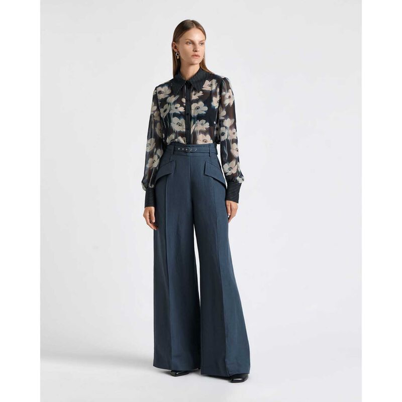 Cue Falling Floral Georgette Shirt image number 3
